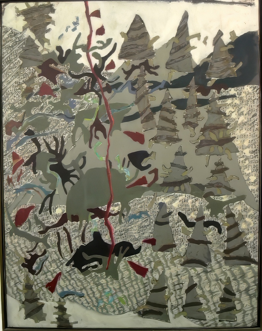 Mountainscape with Red Line