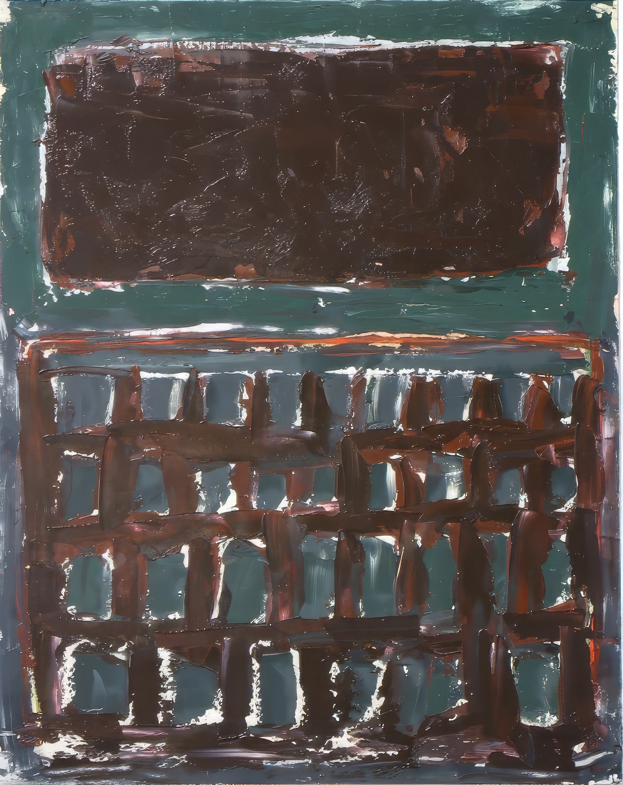 Maroone Rectangle  Oil on Paper