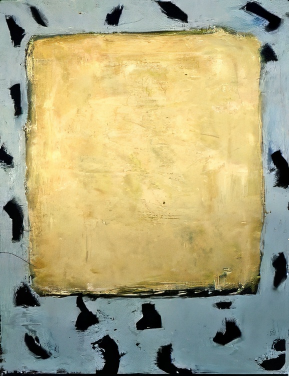 White Ochre Square with Manganese Marks