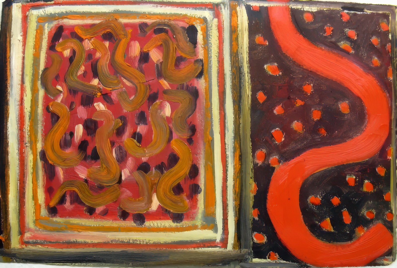 Split screen / red curve