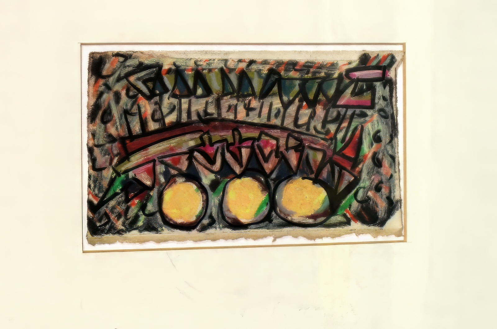 THREE YELLOWS Oil Pastel on Paper