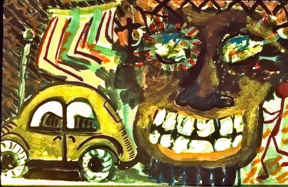 Water Color with Oil Crayon on Paper     7.5"x11.25"