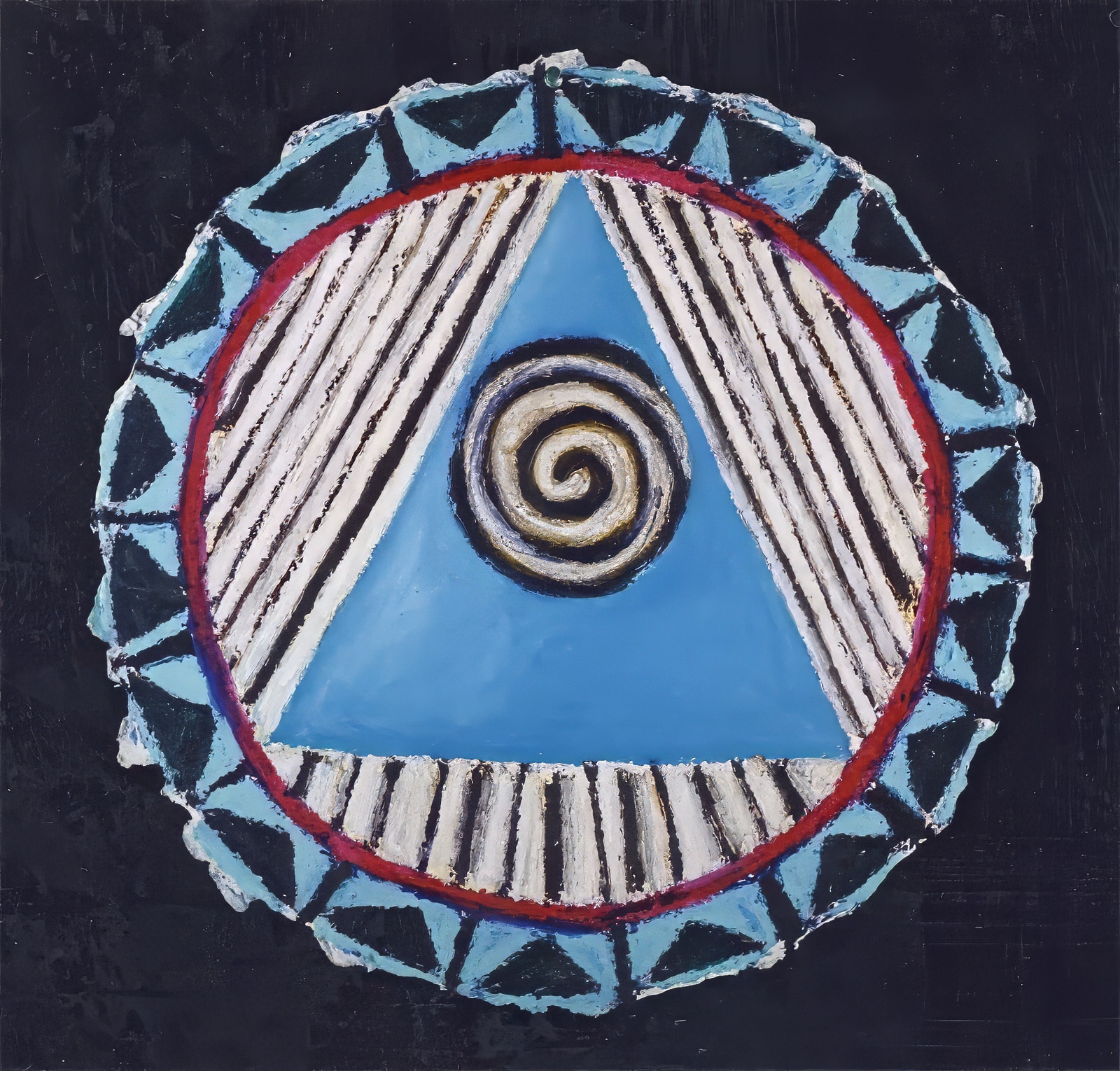 Oil Bar on Round Hand-Made Paper