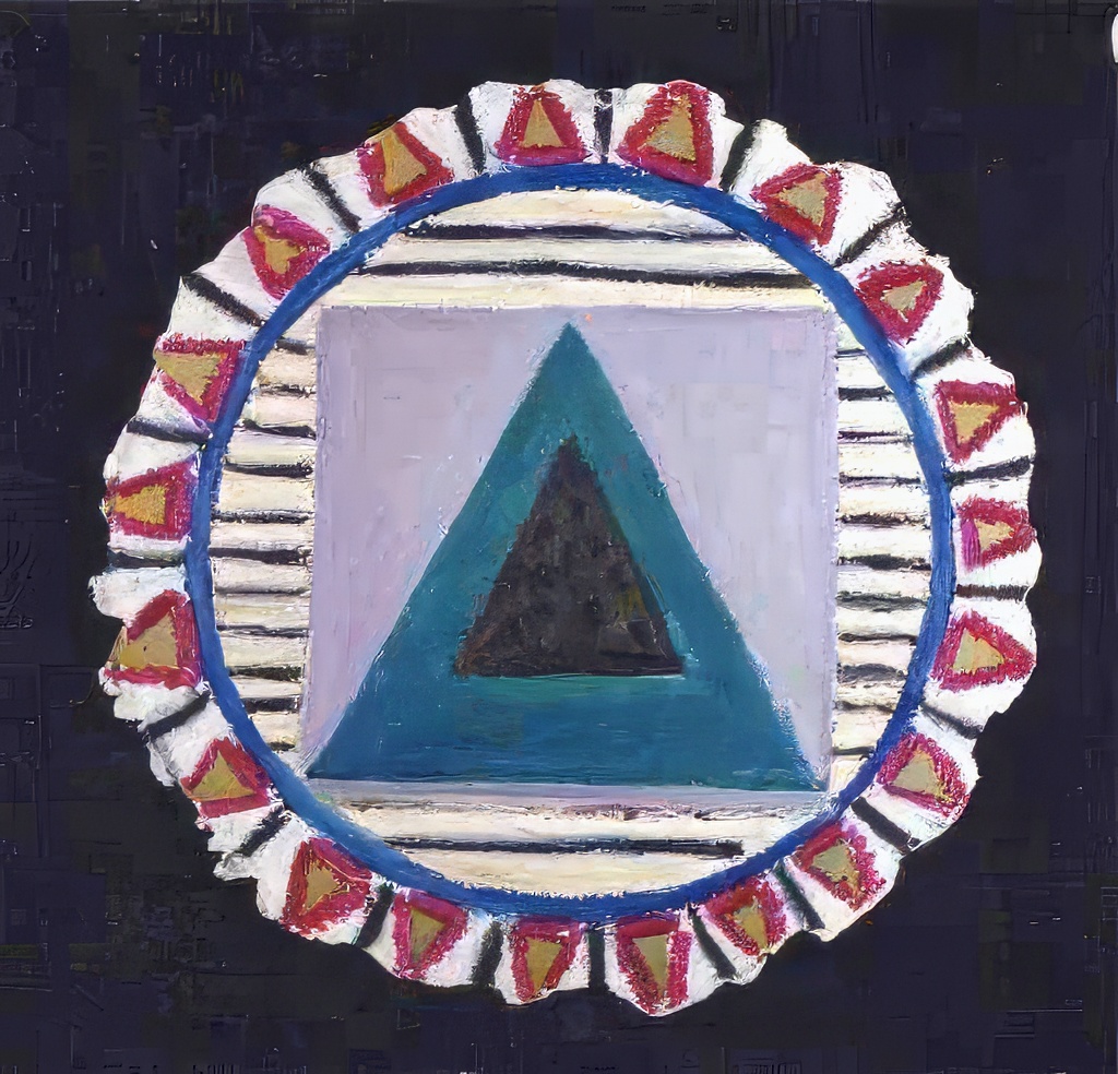 Oil Bar on Round Hand-Made Paper