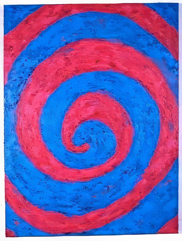 Spiral I (rose & blue)